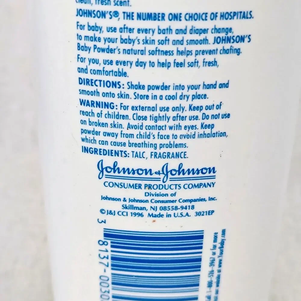 Johnson's Baby Powder Talc Formula 9 oz Mild Silky Soft Skin 1996 Old Stock VTG